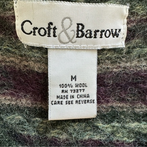 Croft & Barrow Fair Isle Gray Cardigan Sweater, Medium - Picture 7 of 9